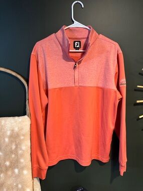 FootJoy Men's Coral Two-Tone Quarter-Zip Pullover